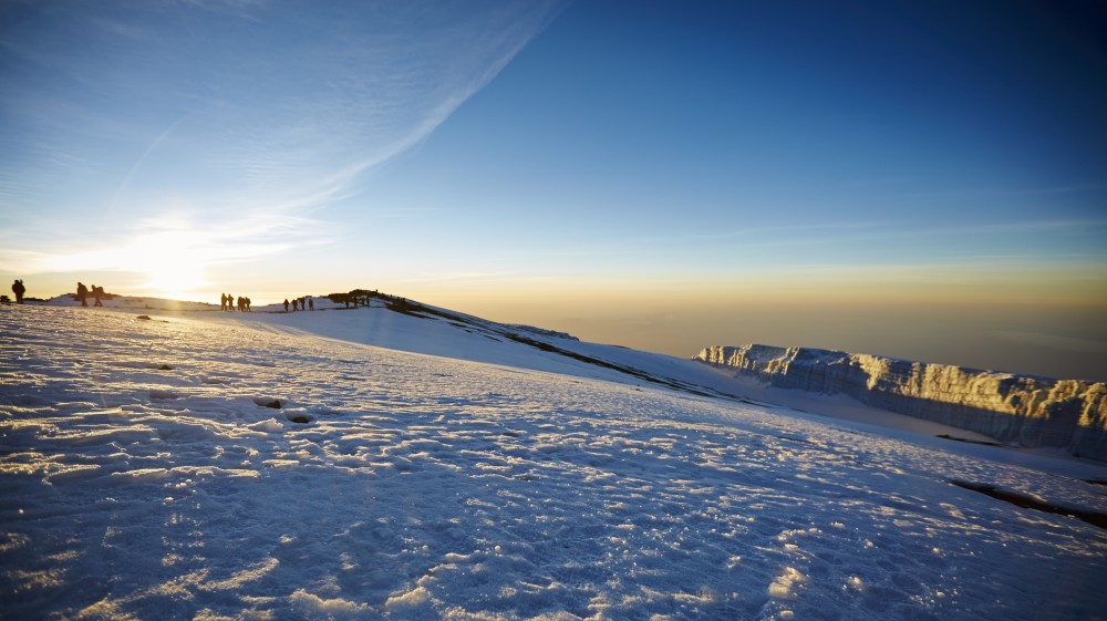 Glacier on the summit of Mount Kilimanjaro, a remarkable natural wonder.