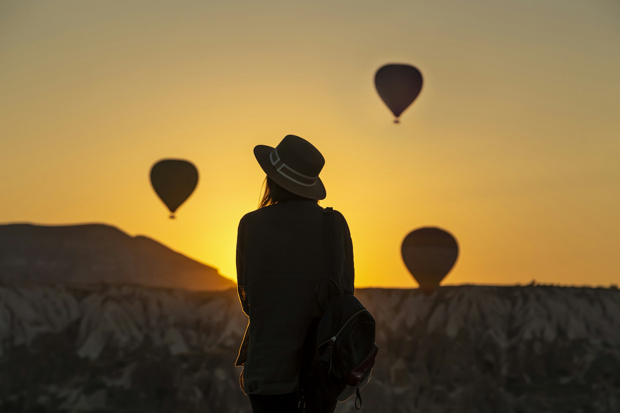 Balloon flying over the Serengeti plains