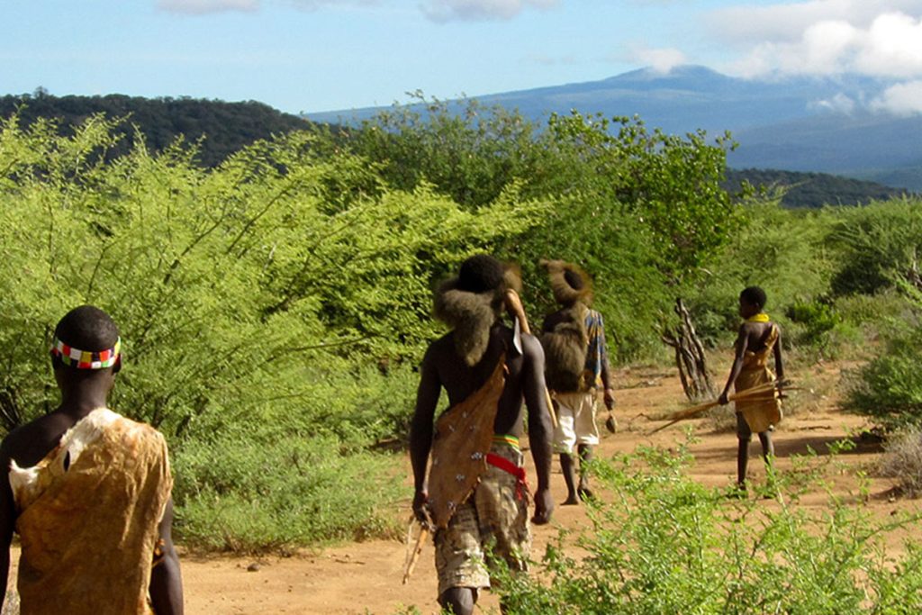 hadzabe hunters going to hunt
