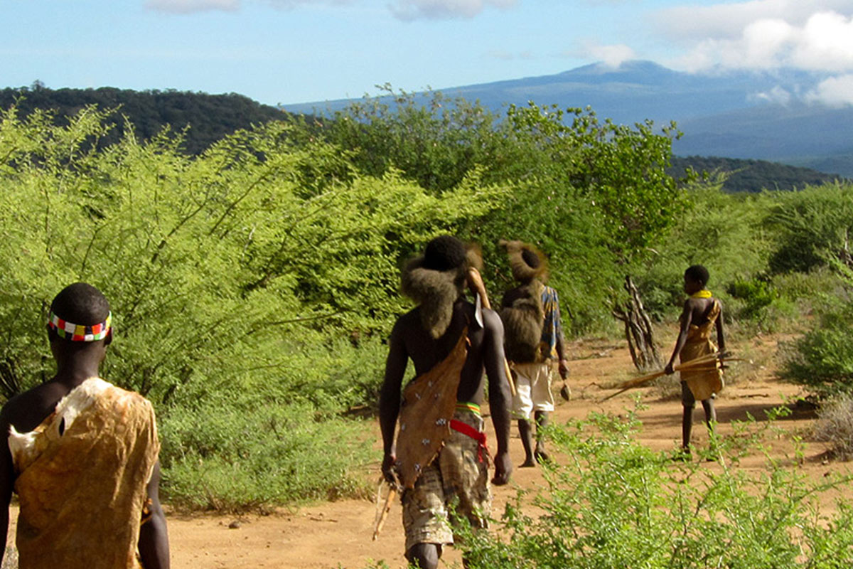 hadzabe hunters going to hunt
