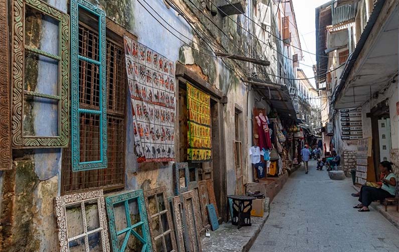 Narrow alleyway in Stone Town Zanzibar